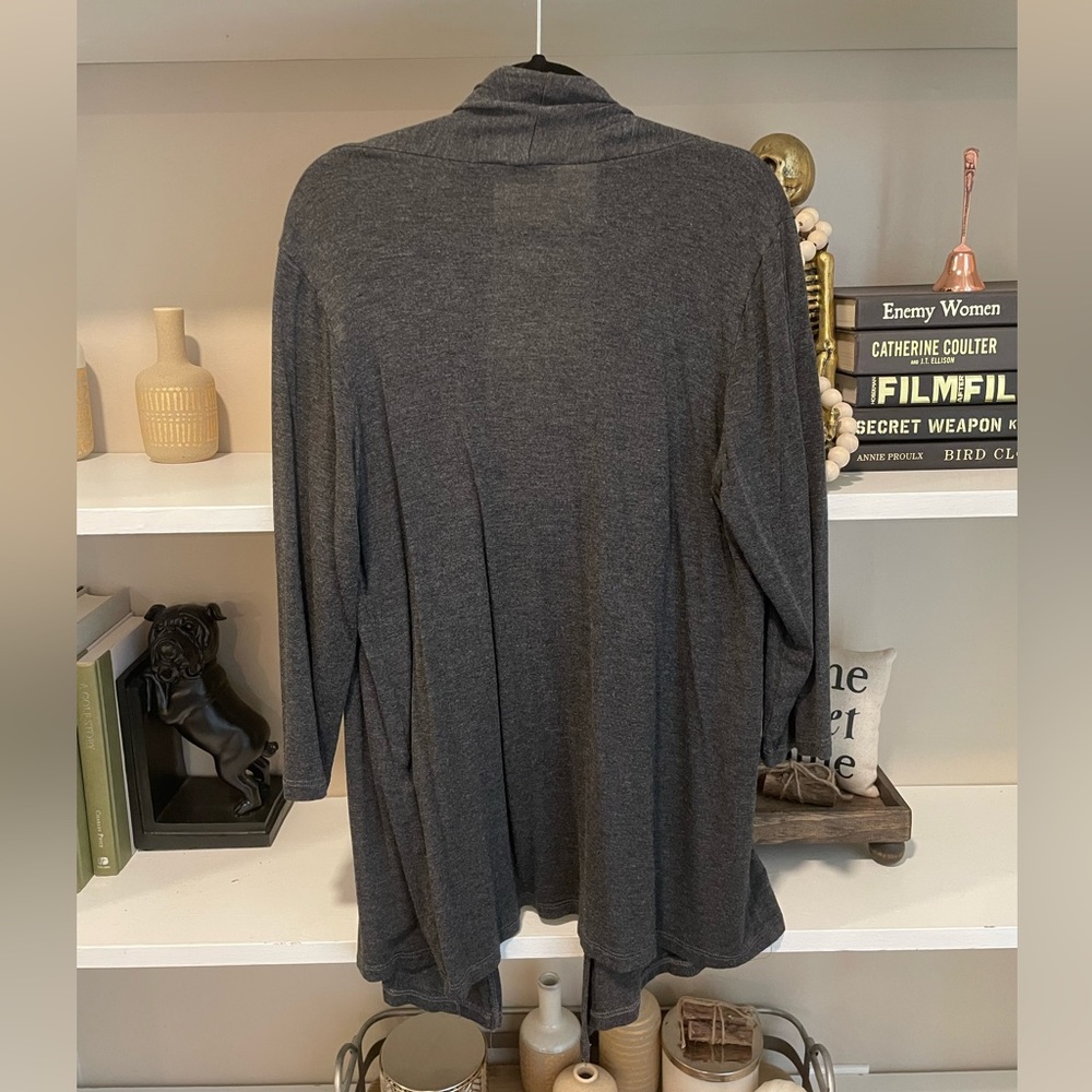 Draped Open Front Cardigan - Picture 5 of 10